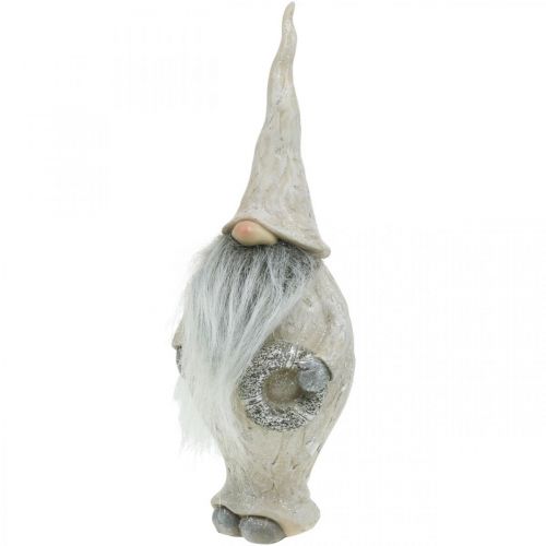 Prodotto Elfo decorativo con barba e ghirlanda Elfo natalizio 14x×12×36cm