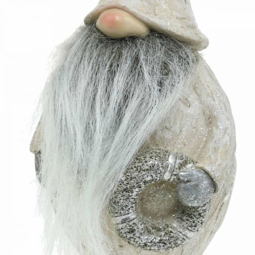 Prodotto Elfo decorativo con barba e ghirlanda Elfo natalizio 14x×12×36cm