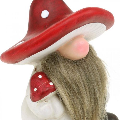 Floristik24 Deco elfo in ceramica cappello a fungo decorazione da tavola rosso, bianco H10.5cm 3 pezzi