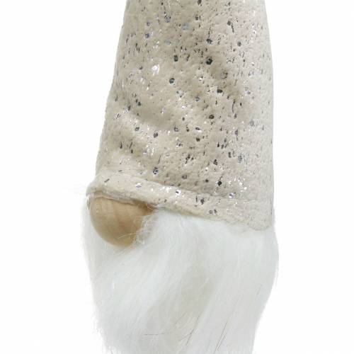 Floristik24 Gnomo con cappello a punta da appendere crema 17cm L25cm 4 pezzi