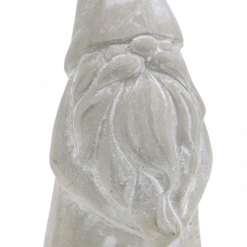 Floristik24 Figura decorativa elfo in cemento Babbo Natale grigio H18.5cm