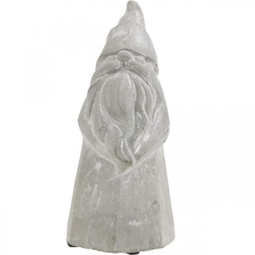Floristik24 Figura decorativa elfo in cemento Babbo Natale grigio H18.5cm