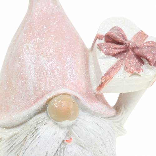 Floristik24 Decorazione natalizia gnomo rosa / bianco 11,5 cm 2 pezzi