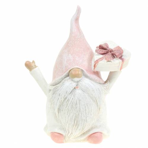 Floristik24 Decorazione natalizia gnomo rosa / bianco 11,5 cm 2 pezzi