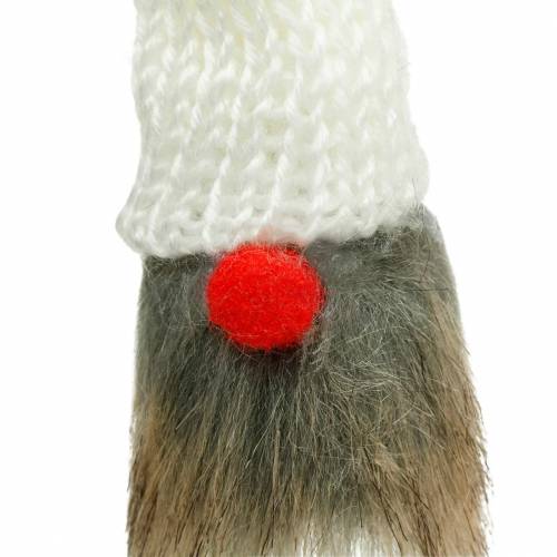 Prodotto Gnomo da attaccare con cappello lavorato a maglia rosso, bianco, grigio 11–13 cm L34–35,5 cm 12 pz