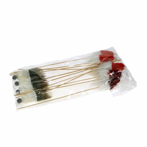 Prodotto Gnomo da attaccare con cappello lavorato a maglia rosso, bianco, grigio 11–13 cm L34–35,5 cm 12 pz