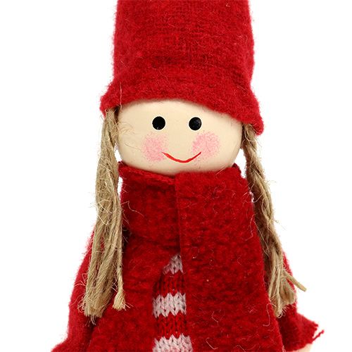 Floristik24 Gnome girl 12cm rosso, bianco 6 pezzi