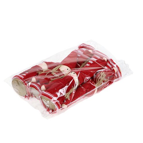 Floristik24 Gnome girl 12cm rosso, bianco 6 pezzi