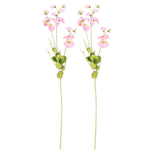 Prodotto Fiori artificiali di piselli odorosi rosa su gambo lungo 74 cm 2 pezzi