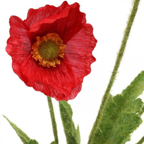 Floristik24 Fiore rosso papavero artificiale con 4 fiori di papavero H60cm