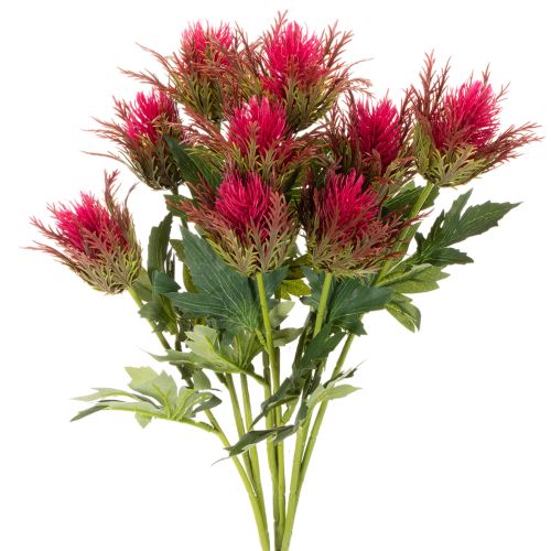 Ramo artificiale di cardo rosso per decorazione, 67 cm, 3 pezzi