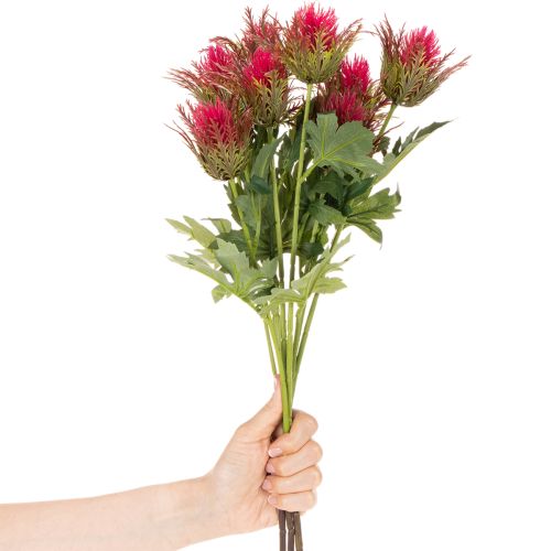 Ramo artificiale di cardo rosso per decorazione, 67 cm, 3 pezzi | Floristik24.it