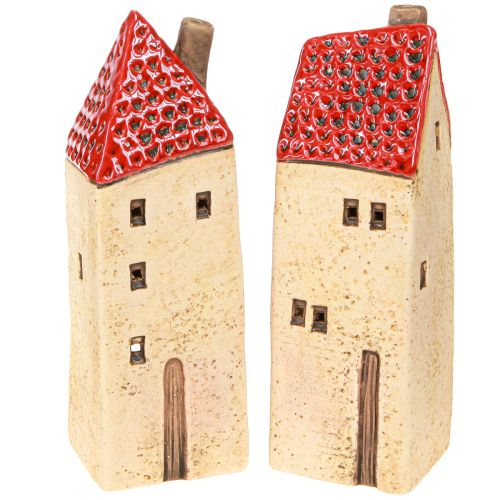 Lanterna Avvento in ceramica, decorazione autunnale, H18/18,5cm, 2 pezzi