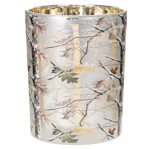 Lanterna in vetro con decorazione a ramo, interno dorato, 12 cm | Floristik24.it