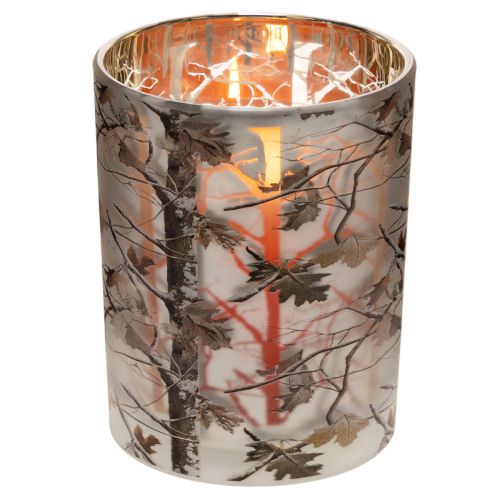 Lanterna in vetro con decorazione a ramo, interno dorato, 12 cm | Floristik24.it