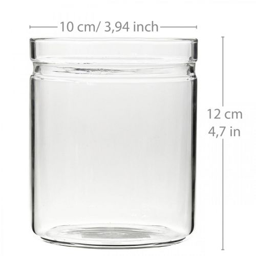 Floristik24 Vaso per fiori, cilindro in vetro, vaso in vetro tondo Ø10cm H12cm