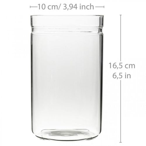 Prodotto Vaso per fiori, cilindro in vetro, vaso in vetro tondo Ø10cm H16.5cm