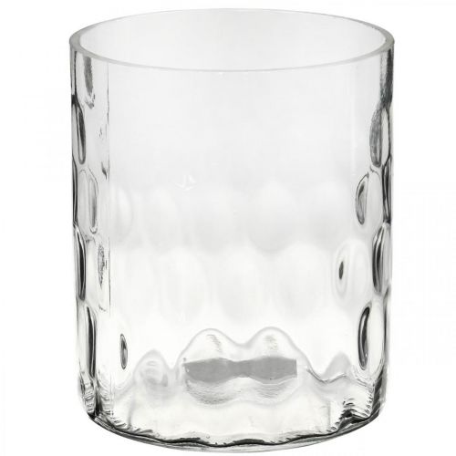 Floristik24 Lanterna in vetro, vaso di fiori, vaso di vetro tondo Ø11,5 cm H13,5 cm