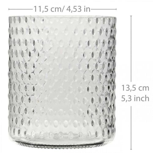 Prodotto Lanterna in vetro, vaso da fiori, vaso rotondo in vetro Ø11,5cm H13,5cm