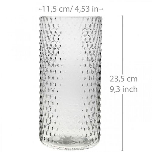 Prodotto Vaso di fiori, vaso di vetro, vetro di candela, lanterna di vetro Ø11.5cm H23.5cm