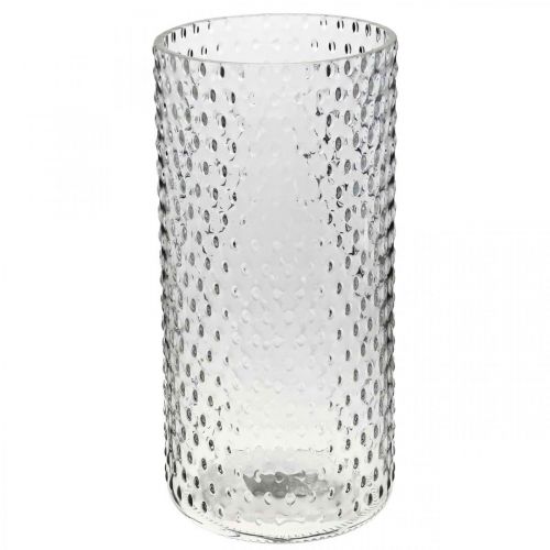 Vaso da fiori, vaso in vetro, bicchiere per candele, lanterna in vetro Ø11,5 cm H23,5 cm