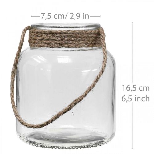 Floristik24 Lanterna in vetro, portacandela da appendere H16.5cm Ø14.5cm