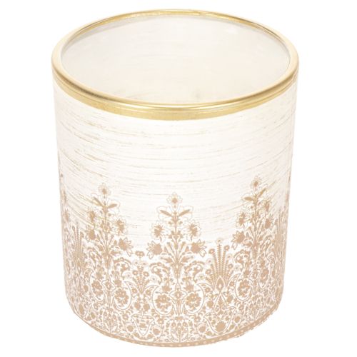Portacandele in vetro con motivo floreale, Ø8cm H9cm, 2 pezzi | Floristik24.it