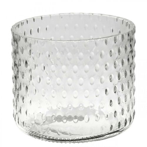 Floristik24 Vetro lanterna, vetro porta tealight, vetro candela Ø11,5cm H9,5cm