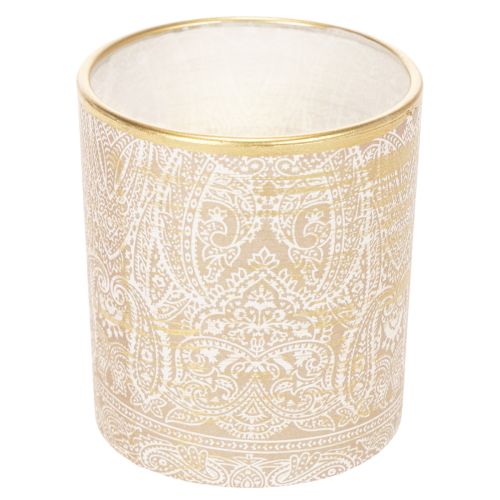 Portacandele in vetro con motivo paisley, Ø8cm, H9cm, 2 pezzi | Floristik24.it