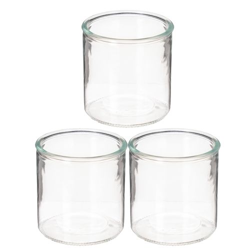 Vaso cilindrico in vetro, trasparente, versatile, 10 cm, 3 pezzi | Floristik24.it
