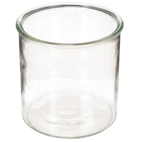 Portacandele in vetro, rotondo, trasparente, versatile, 12 cm, 2 pezzi