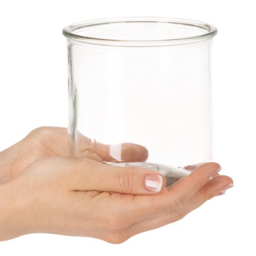 Portacandele in vetro, rotondo, trasparente, versatile, 12 cm, 2 pezzi | Floristik24.it