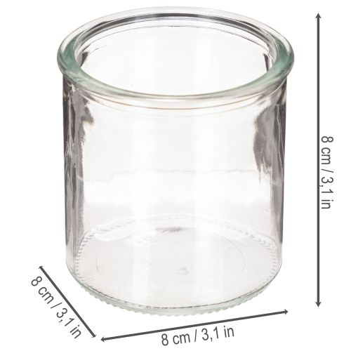 Portacandele votivo rotondi in vetro trasparente, 8 cm, 3 pezzi | Floristik24.it