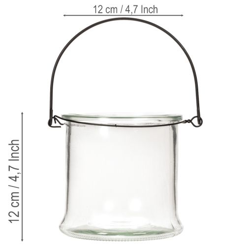 Lanterna in vetro da appendere Ø12cm H12.5cm 2 pezzi | Floristik24.it