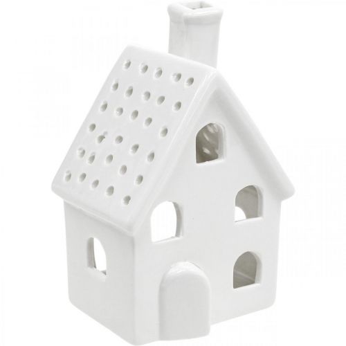 Prodotto Lanterna Casa Faro in ceramica Avvento Bianco H14cm 2 pz