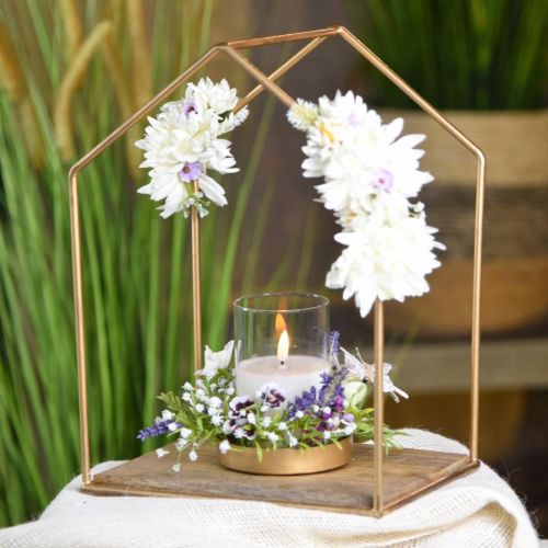 Prodotto Lanterna casa in metallo decorazione tealight candela vetro 20×16×26cm