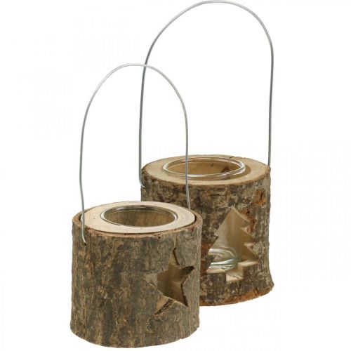 Prodotto Porta tealight da appendere Porta tealight in legno 7,5 cm 2 pezzi