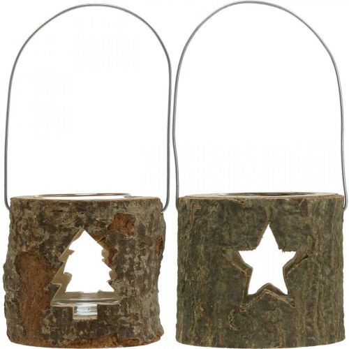 Prodotto Porta tealight da appendere Porta tealight in legno 7,5 cm 2 pezzi