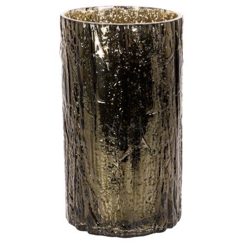 Portacandele in vetro con decorazioni a rilievo raffiguranti testa di cervo e albero, decorazione invernale, 26 cm | Floristik24.it
