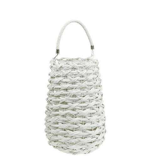 Floristik24 Cesto Lanterna Ø18cm H43cm Bianco