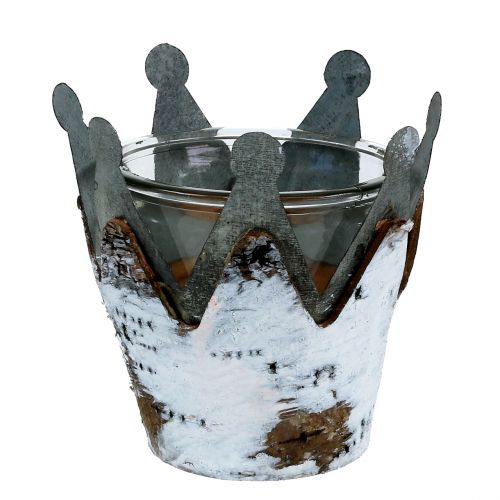Corona lanterna con betulla Ø11cm H11,5cm 1p