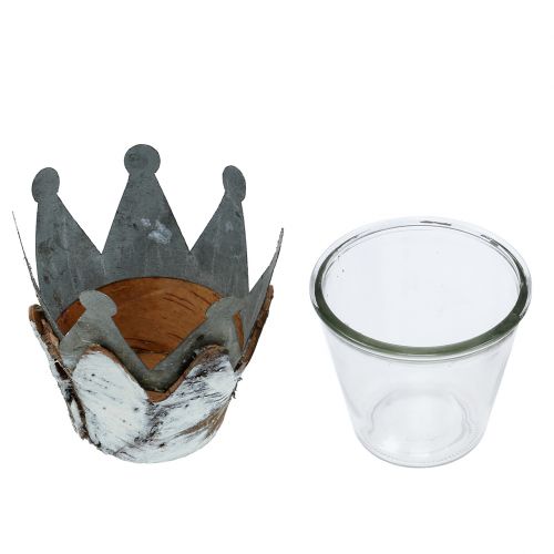 Floristik24 Corona lanterna con betulla Ø11cm H11,5cm 1p