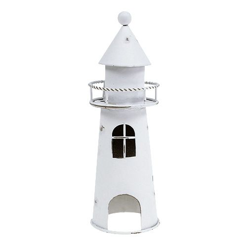 Floristik24 Faro decorativo 15 cm bianco