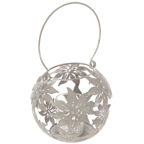 Lanterna decorativa in metallo da appendere, grigia, Ø14cm H13cm acquistare | Floristik24.it