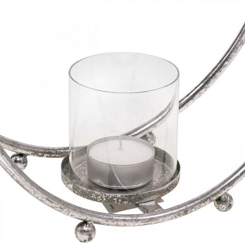 Prodotto Lanterna portacandele in metallo vetro argento Ø33cm