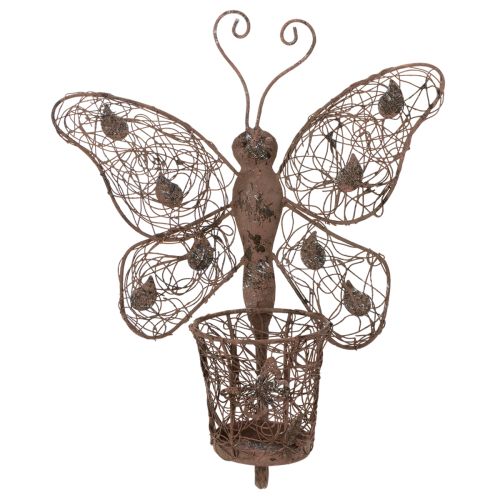 Lanterna in metallo, decorazione da parete, farfalla, finitura ruggine, 36,5 cm | Floristik24.it