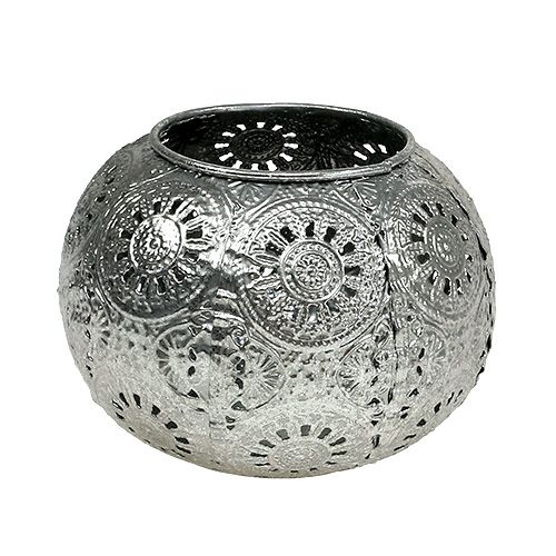 Windlight argento orientale Ø12cm H9cm