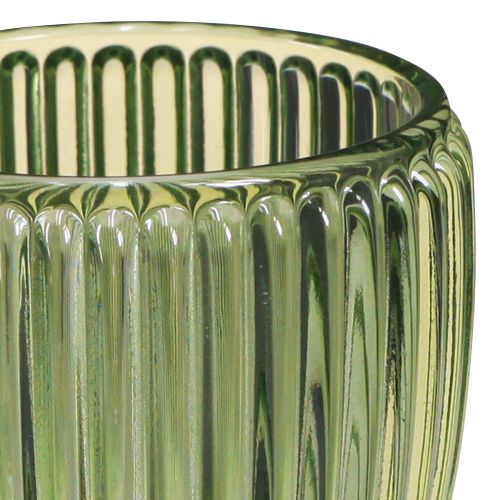 Prodotto Portacandele lanterna in vetro verde retrò Ø7cm H7cm 6 pz
