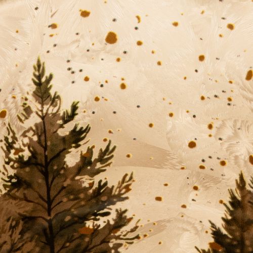 Portacandele in vetro con decorazione a tema foresta di abeti, ideale per l'inverno, 15 cm. | Floristik24.it