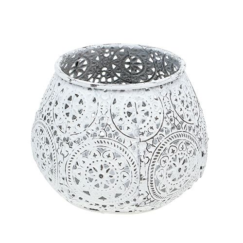 Floristik24 Lanterna bianca con motivo Ø10cm H8cm 1pc